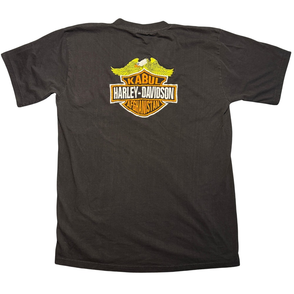 Harley-Davidson Kabul Afghanistan Embroidered Black T-Shirt XXL